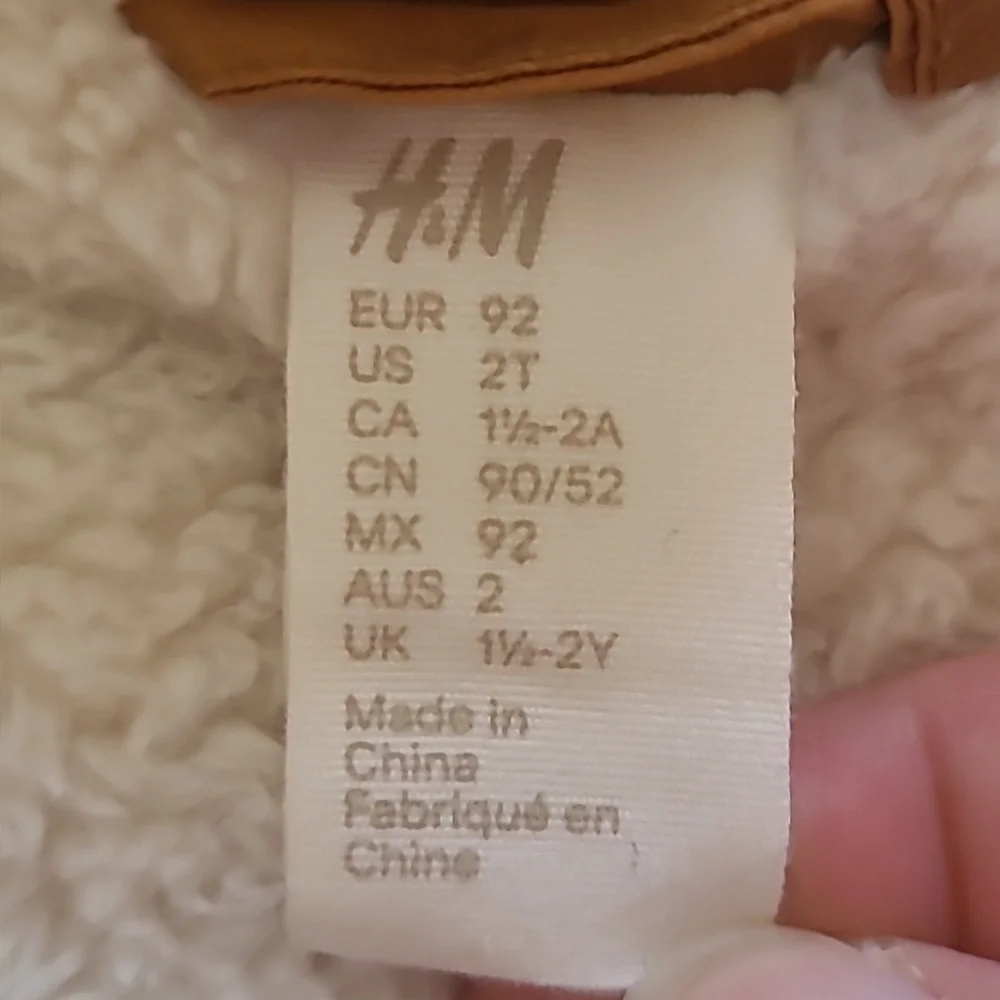 H&M Toddler Coated Faux Shearling-Lined Jacket - Size 2T